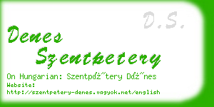 denes szentpetery business card